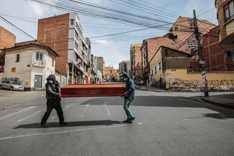 Na ulicy w boliwijskim La Paz, 21 sierpnia 2020 r.