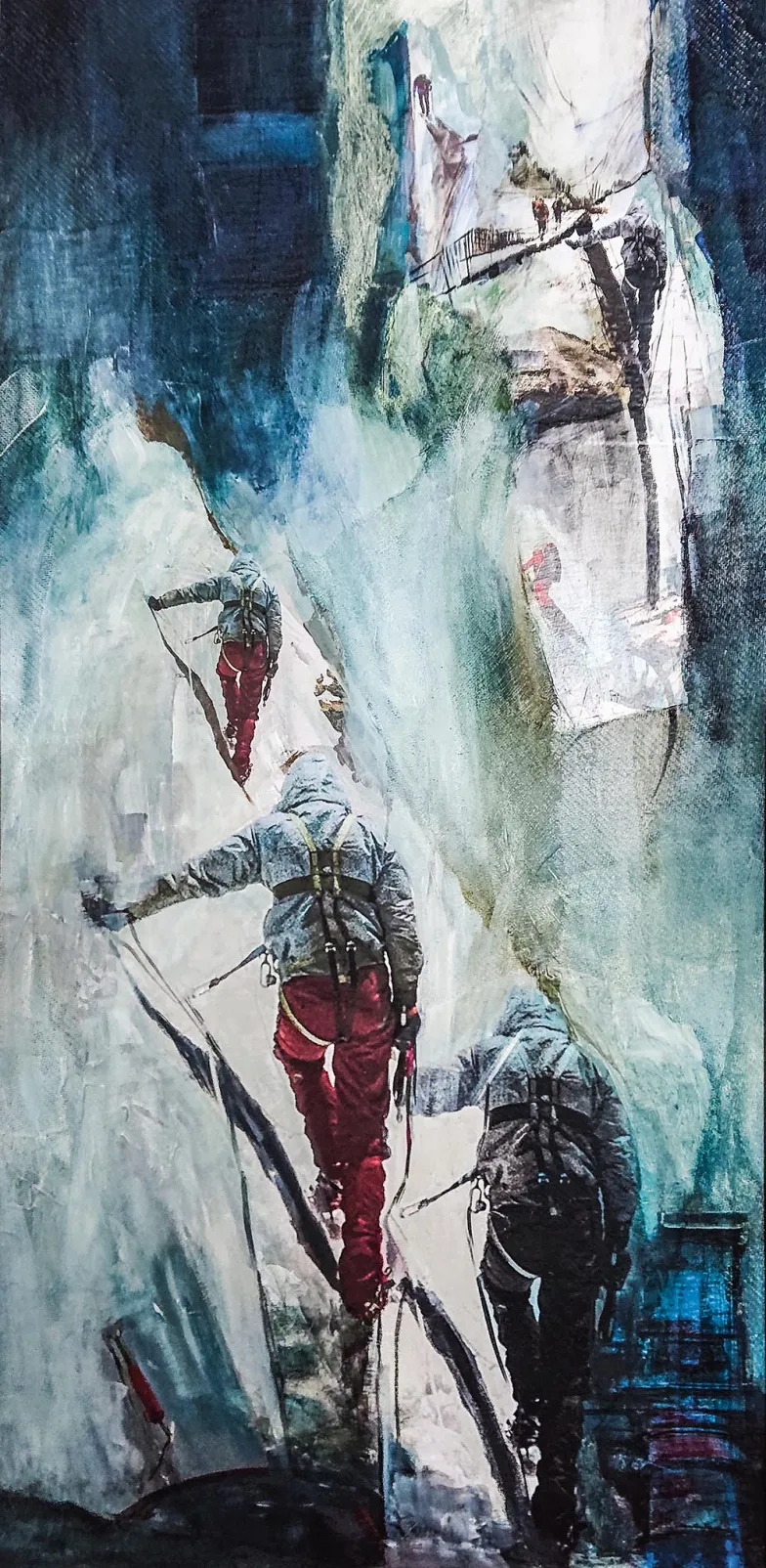 Obraz Ewy Dyakowskiej-Berbeki z cyklu „W Drodze”, wykonany techniką collage, 2015 r. Obraz Ewy Dyakowskiej-Berbeki z cyklu „W Drodze”, wykonany techniką collage, 2015 r.