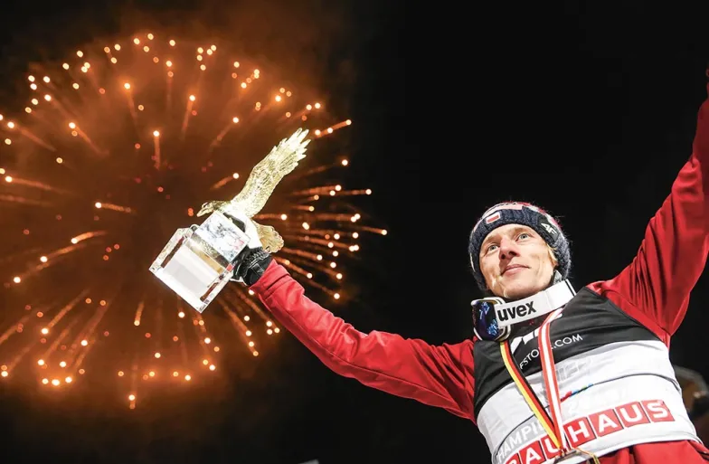 Dawid Kubacki zwycięża w Turnieju Czterech Skoczni, Bischofshofen (Austria), 6 stycznia 2020 r.