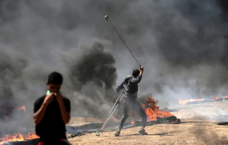 Strefa Gazy, 14 maja 2018 r. / Fot. MAHMUD HAMS / AFP / EAST NEWS