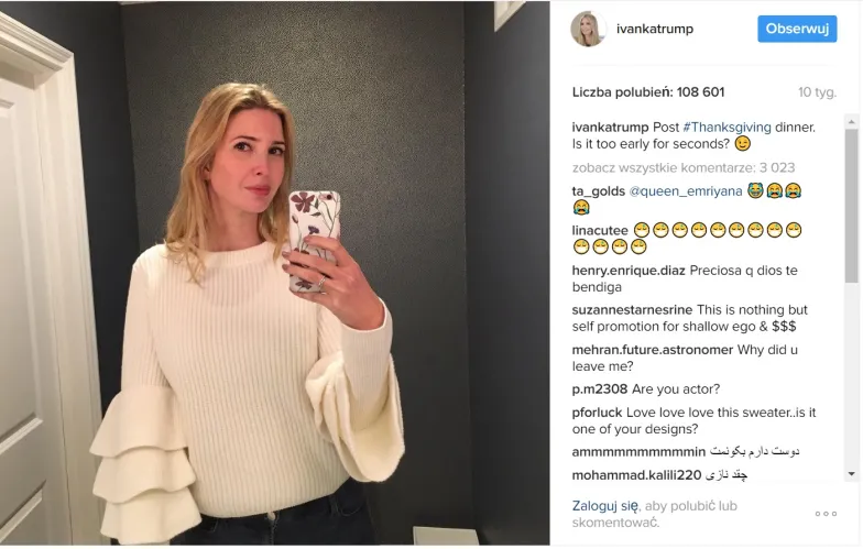 Zdjęcie z profilu Ivanki Trump na Instagramie