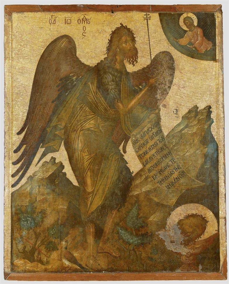 Angelos Akotantos „Jan Chrzciciel Anioł Pustyni”, ikona z XV w. / DOMENA PUBLICZNA